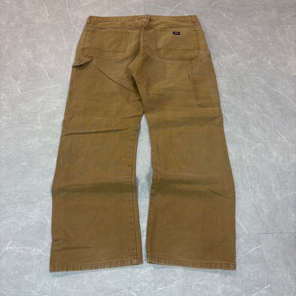 Dickies Mens Brown Duck Canvas Carpenter Pants Relaxed Fit Workwear 38x32